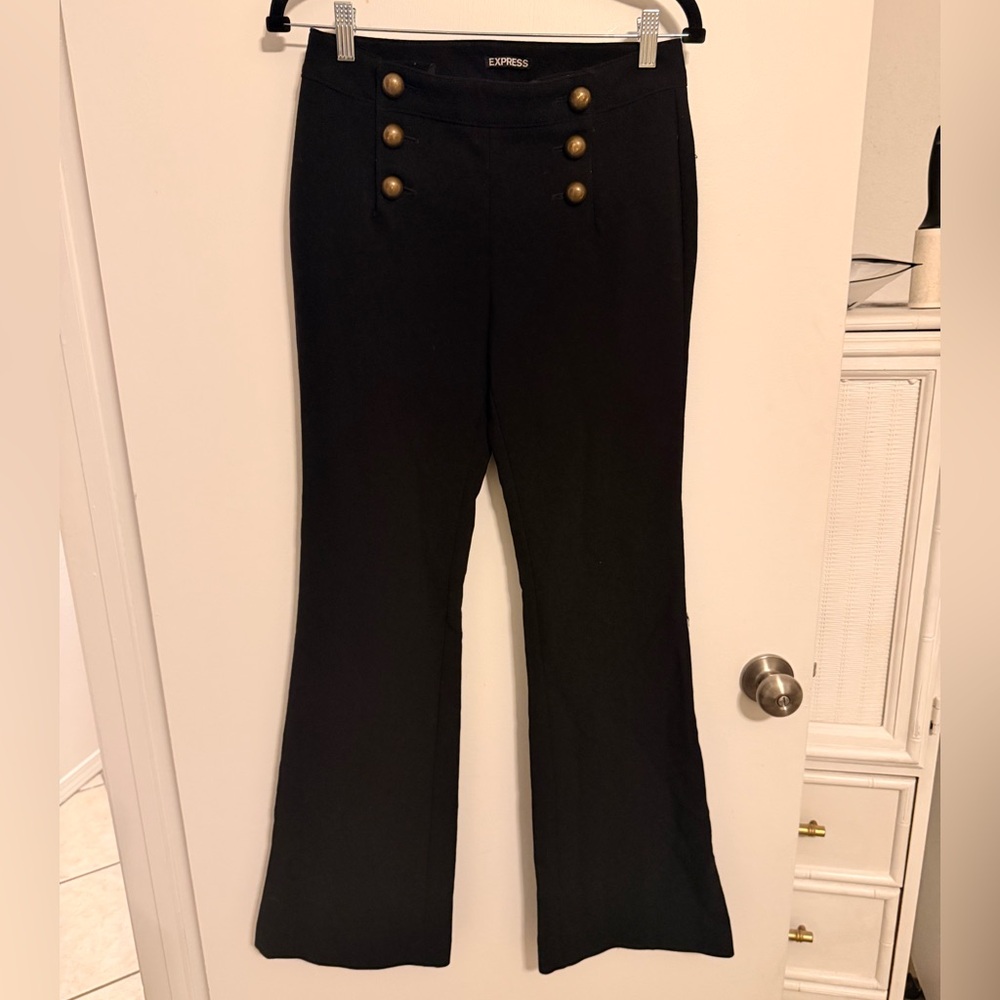 Express Black Sailor Dress Pants with Gold Buttons (2R)